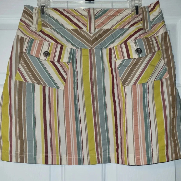 Patagonia Striped Skirt Drawstring Waist Pockets Size Large Cottagecore - Picture 2 of 9